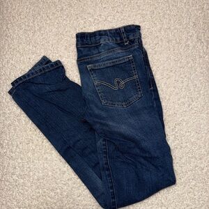 Girls Dark Blue Denim Jeans